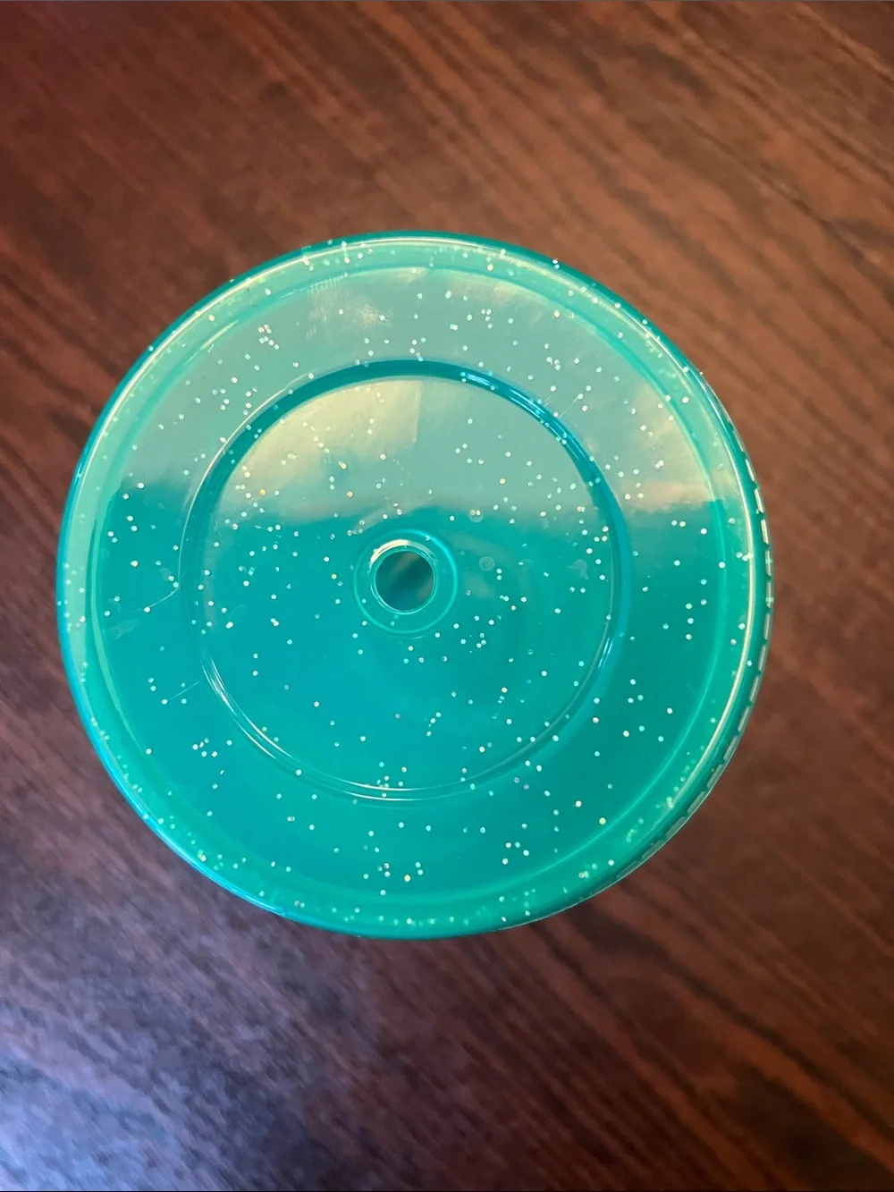 Teal Glitter Plastic Party Cup with Stickers